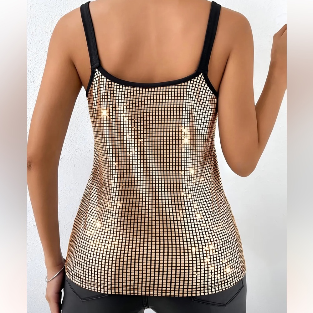 40. Sleeveless Halter Neck Tank Top - Elegant Solid Color Stretchy Fabric, - Picture 2 of 2